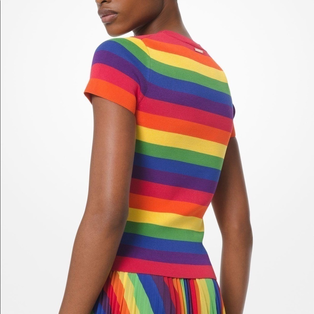 Michael Kors 🌈 Rainbow knit top XXS - Picture 2 of 11